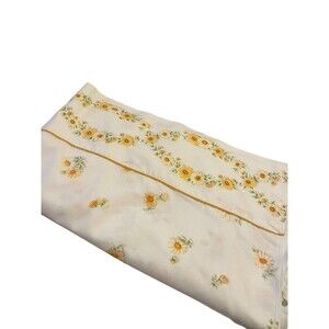 Cannon Muslin Sheet No Iron Full Flat Shasta Daisy Pattern Vintage